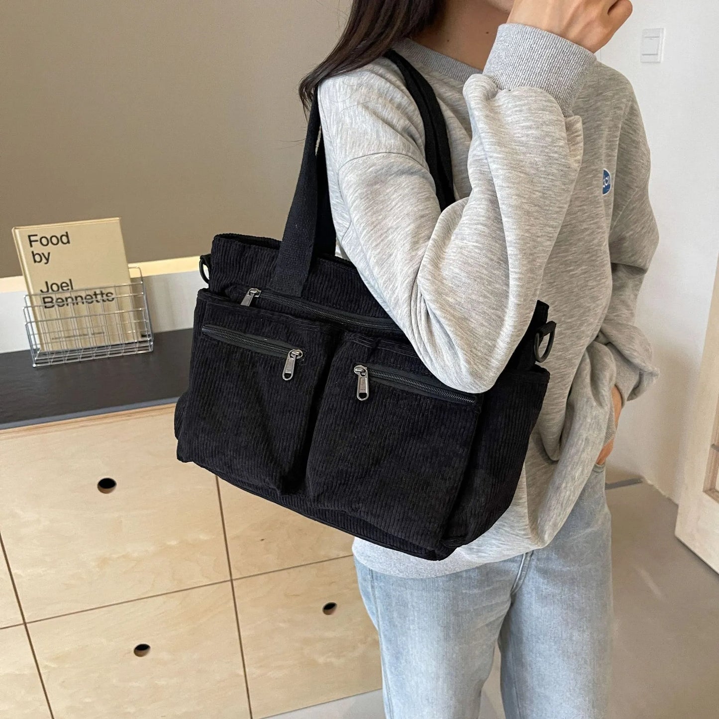 Womens Cute Corduroy Tote Bags
