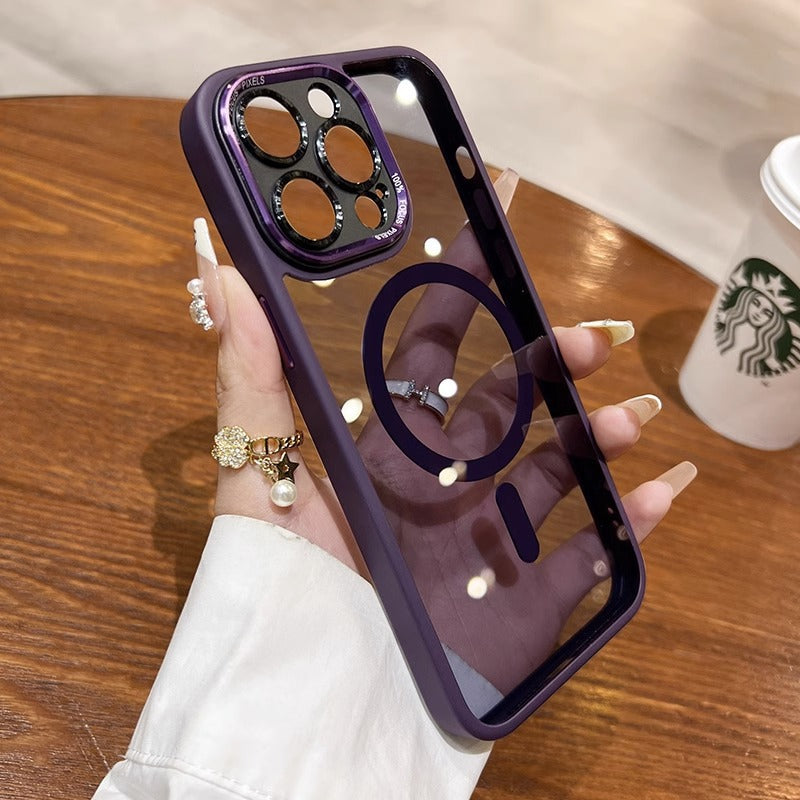 iPhone Silicone Magnetic Case: Rear Magnet, Shockproof & Durable