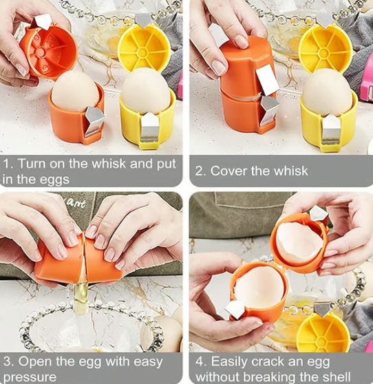 🔥 LAST DAY 49% OFF🥚Efficient Egg Cracking Tool, Handy Egg Separator 🍳