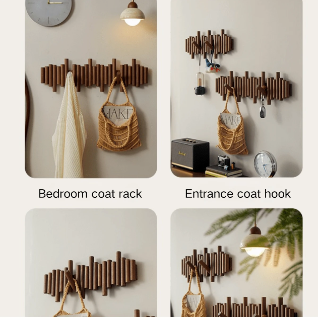 Black Walnut Fence Wall Hook Set