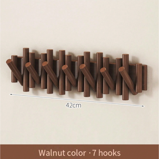 Black Walnut Fence Wall Hook Set