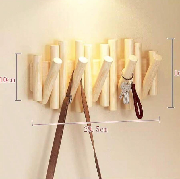 Black Walnut Fence Wall Hook Set
