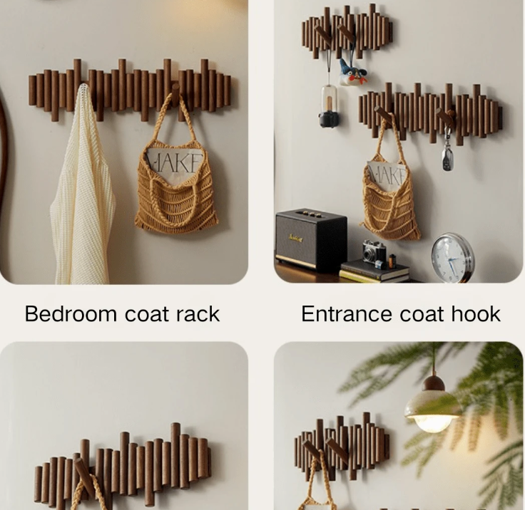 Black Walnut Fence Wall Hook Set