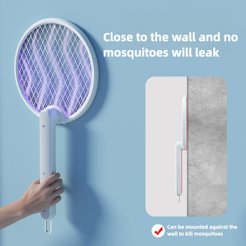 Folding Electric Mosquito Swatter Home Outdoor USB Charging 2 in 1