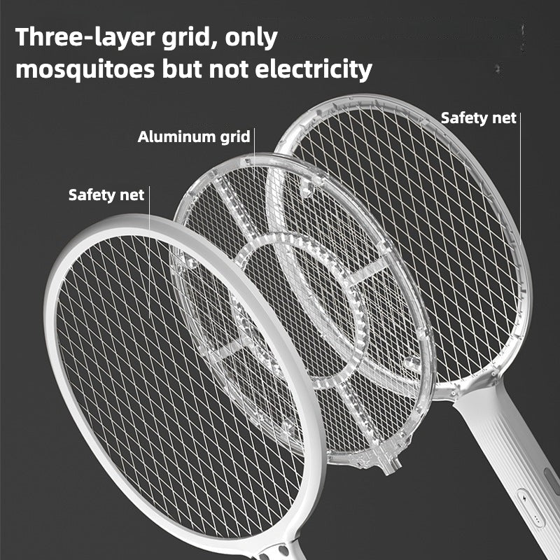 Folding Electric Mosquito Swatter Home Outdoor USB Charging 2 in 1