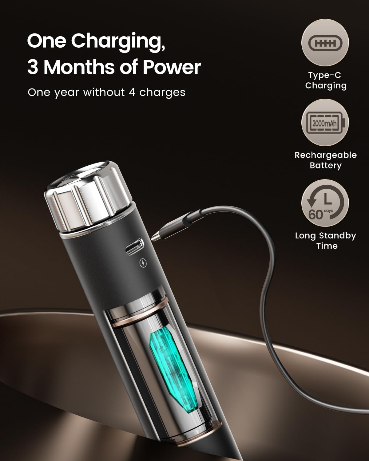 Handheld Electric Waterproof Milk Frother with Stepless Speed Regulation