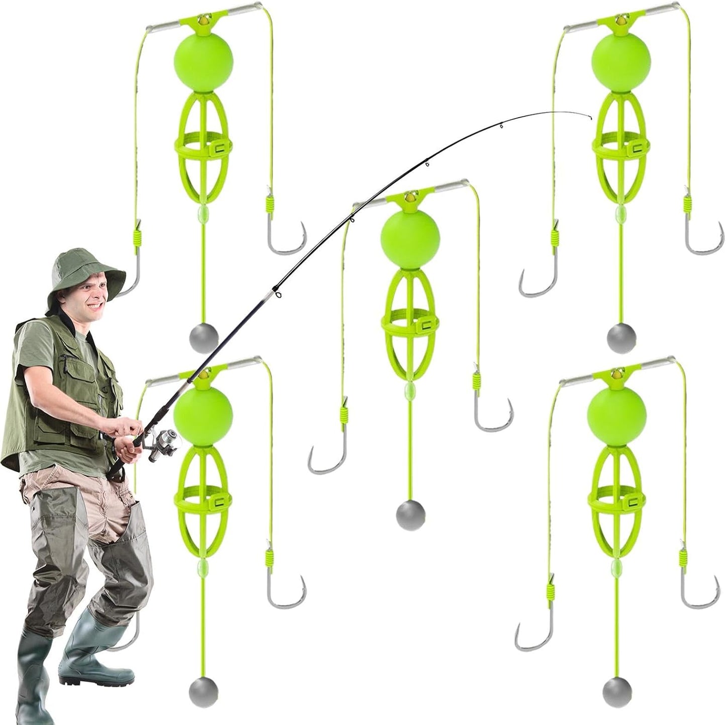 Double Hook Bait Cage Reverse Bottom Double Hook