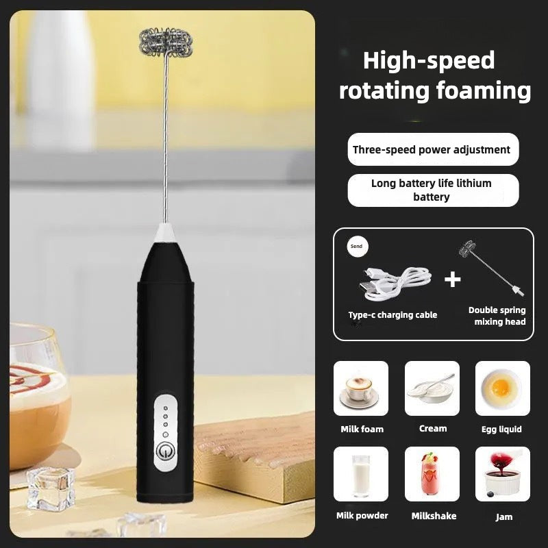 Handheld Electric Waterproof Milk Frother with Stepless Speed Regulation