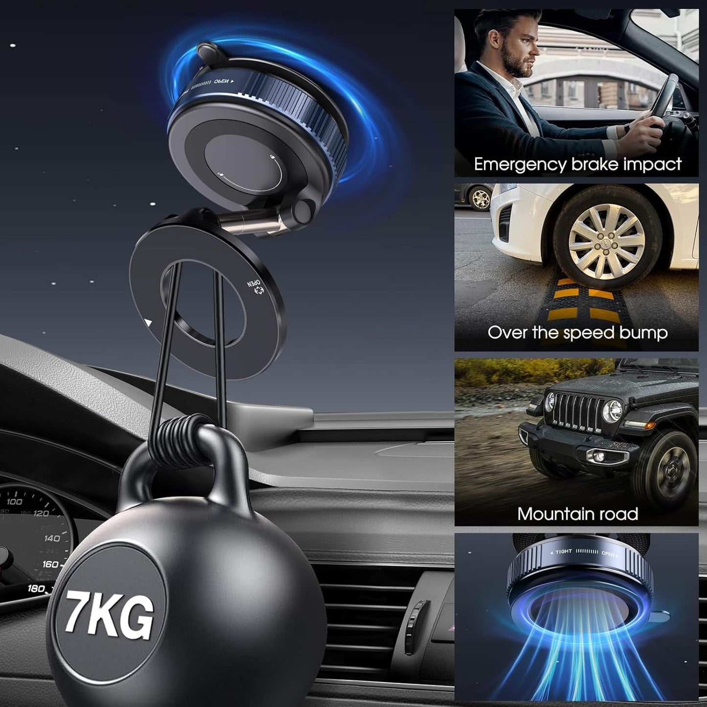 Vacuum Magnetic Foldable Telescopic Suction Cup Mobile Phone Holder