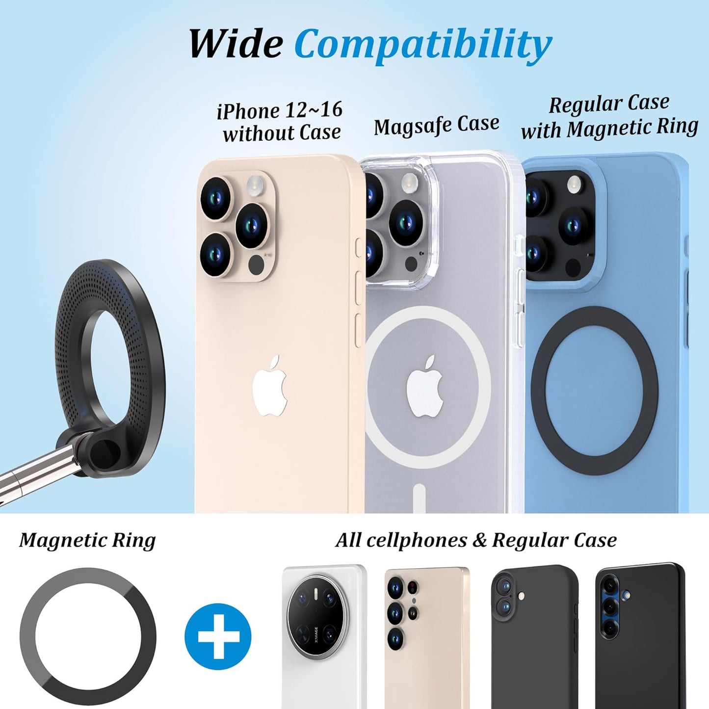 Vacuum Magnetic Foldable Telescopic Suction Cup Mobile Phone Holder