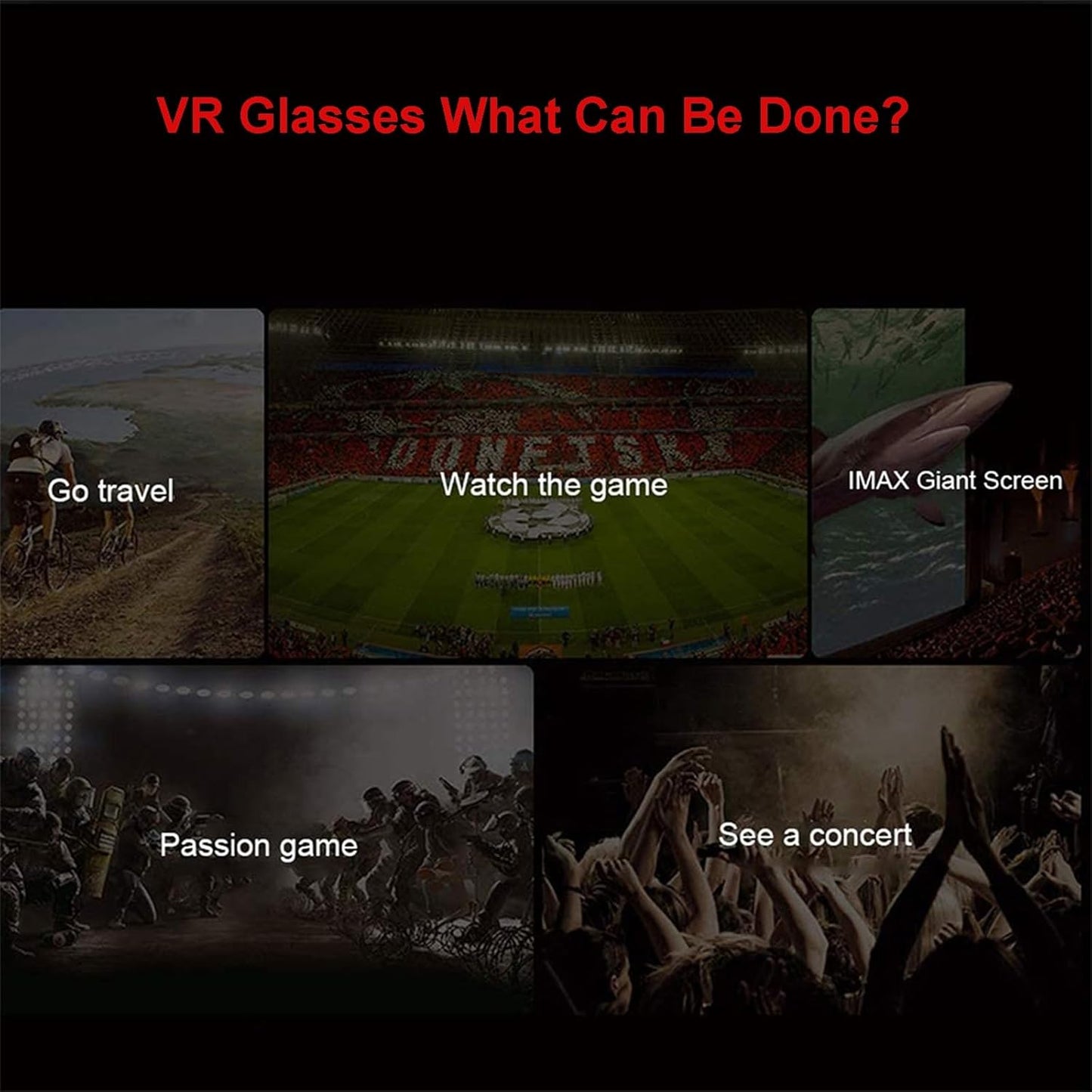 3D VR Glasses Virtual Reality Headset with Earphones