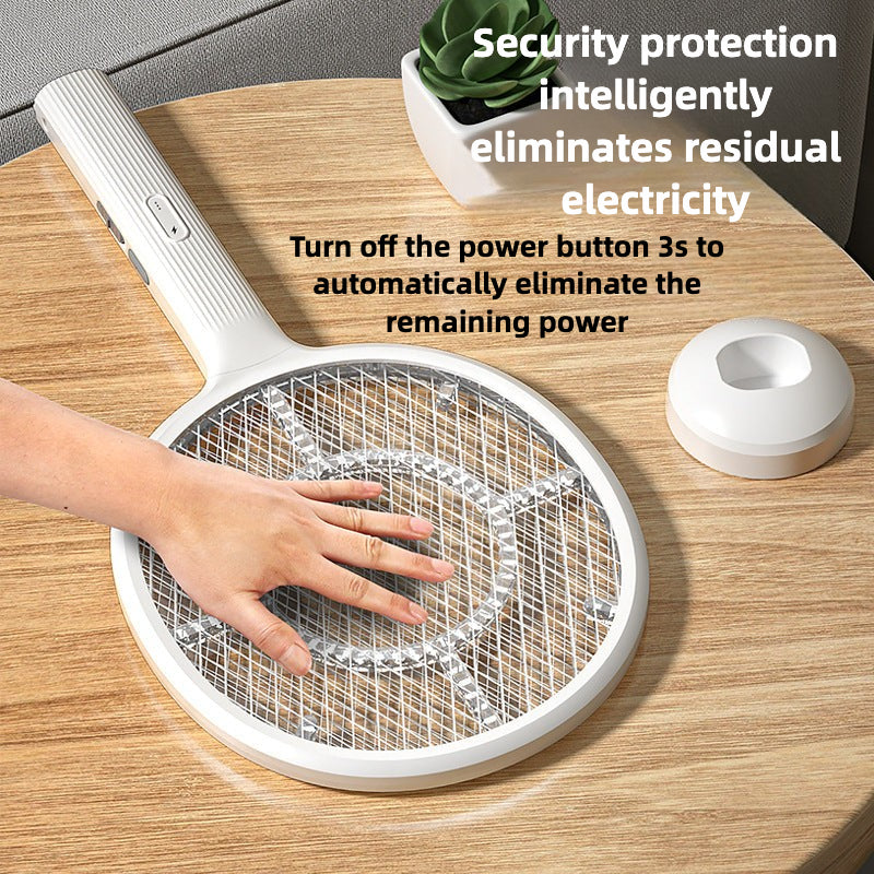 Folding Electric Mosquito Swatter Home Outdoor USB Charging 2 in 1