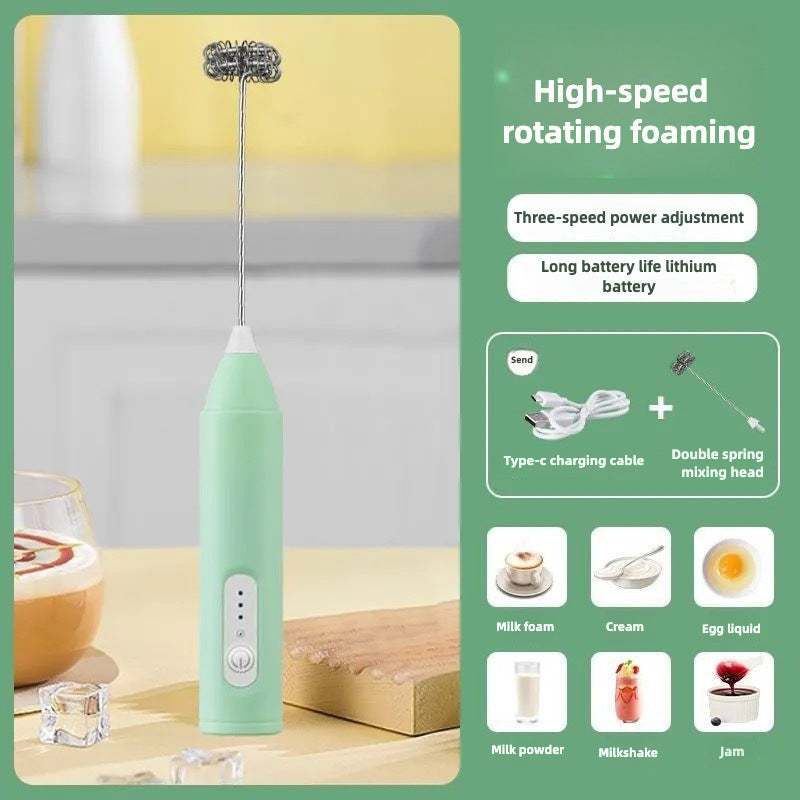 Handheld Electric Waterproof Milk Frother with Stepless Speed Regulation