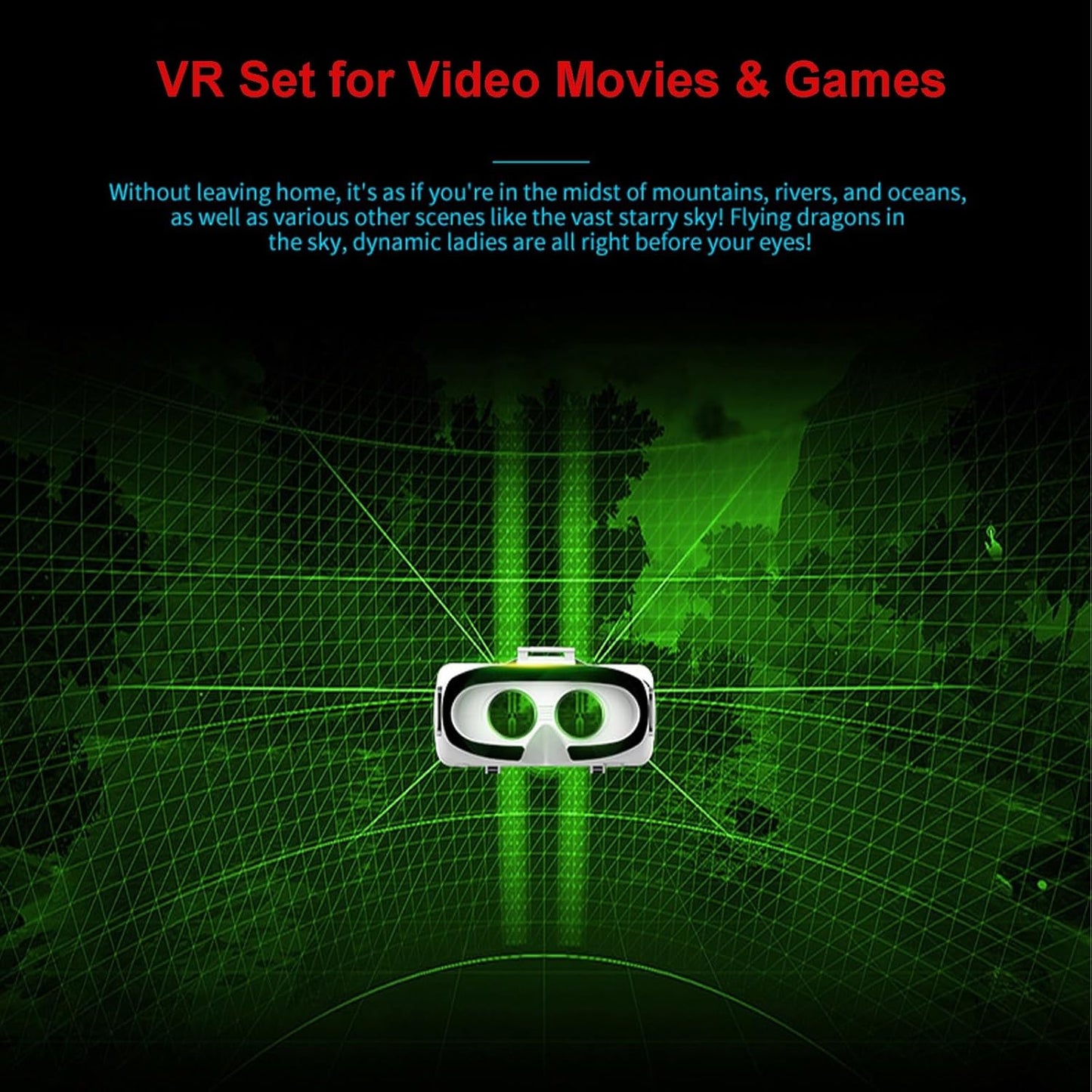 3D VR Glasses Virtual Reality Headset with Earphones