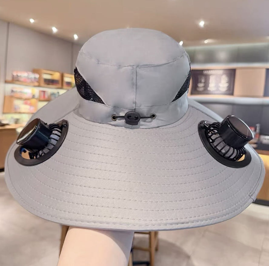 Sun Hat with Built-in Fan with Fan Neck Cap - Automatic Charging