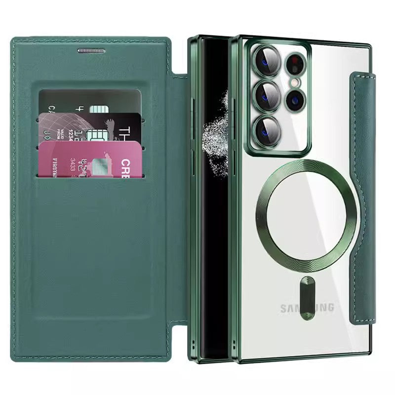 2025 New Personalized Leather Texture Flip Phone Case for Samsung