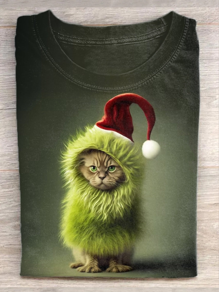 Cute Kitten Print T-Shirt