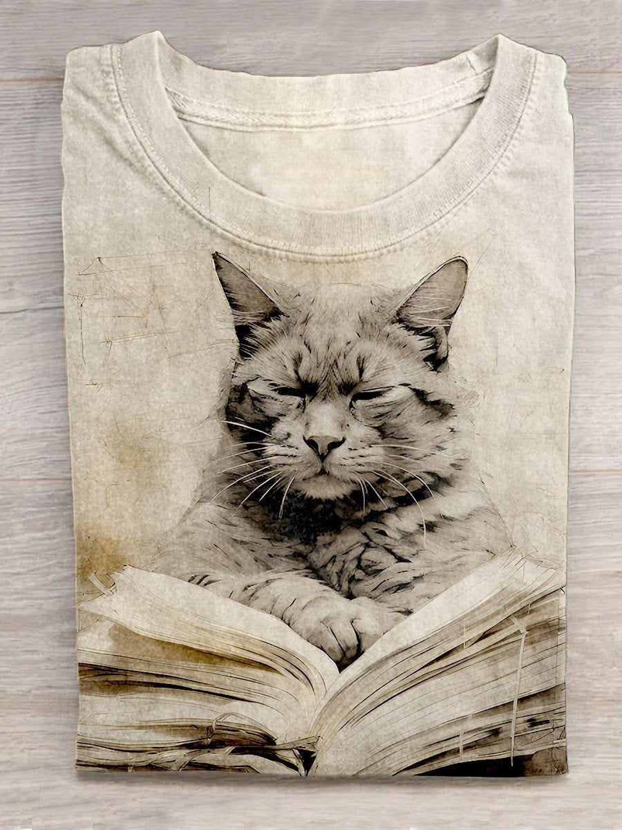 Cute Kitten Print T-Shirt