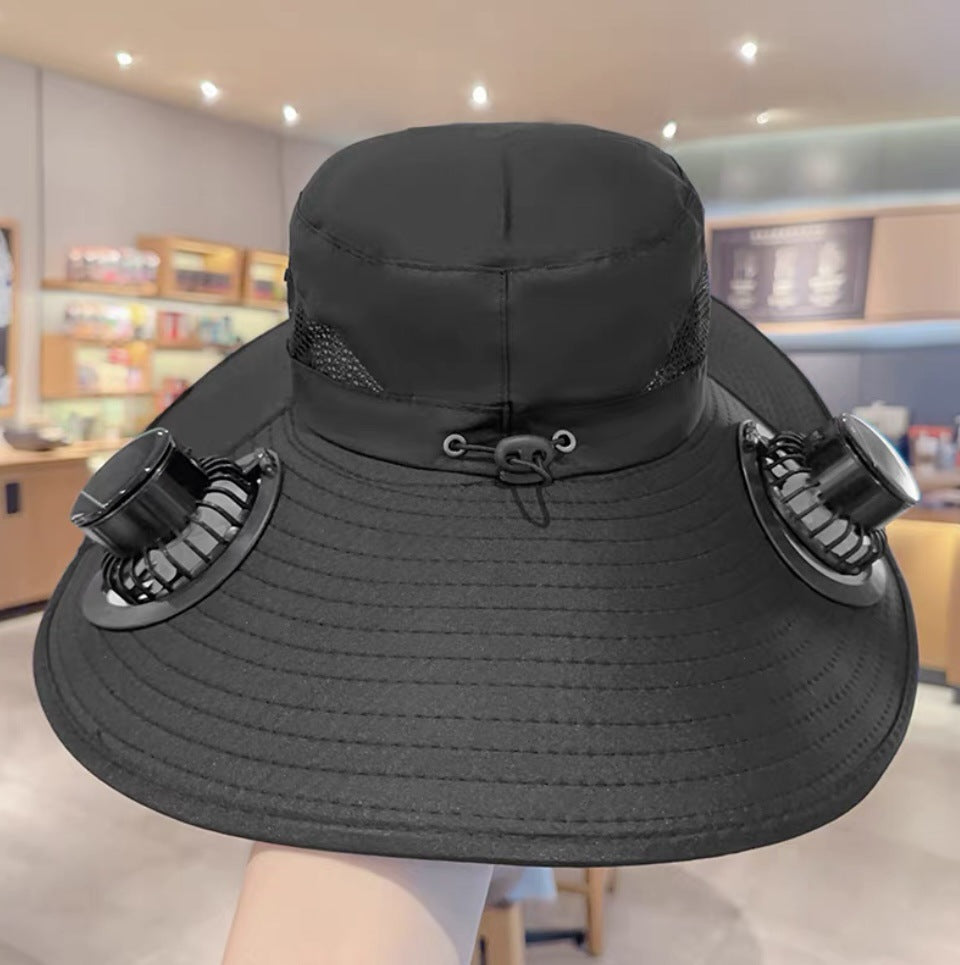 Sun Hat with Built-in Fan with Fan Neck Cap - Automatic Charging