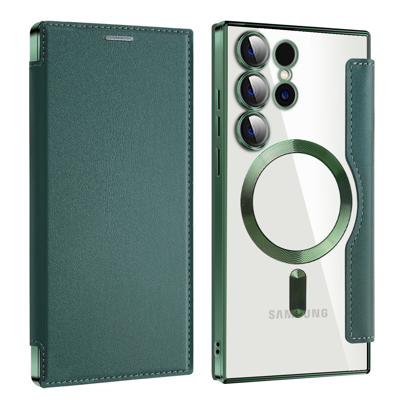 2025 New Personalized Leather Texture Flip Phone Case for Samsung
