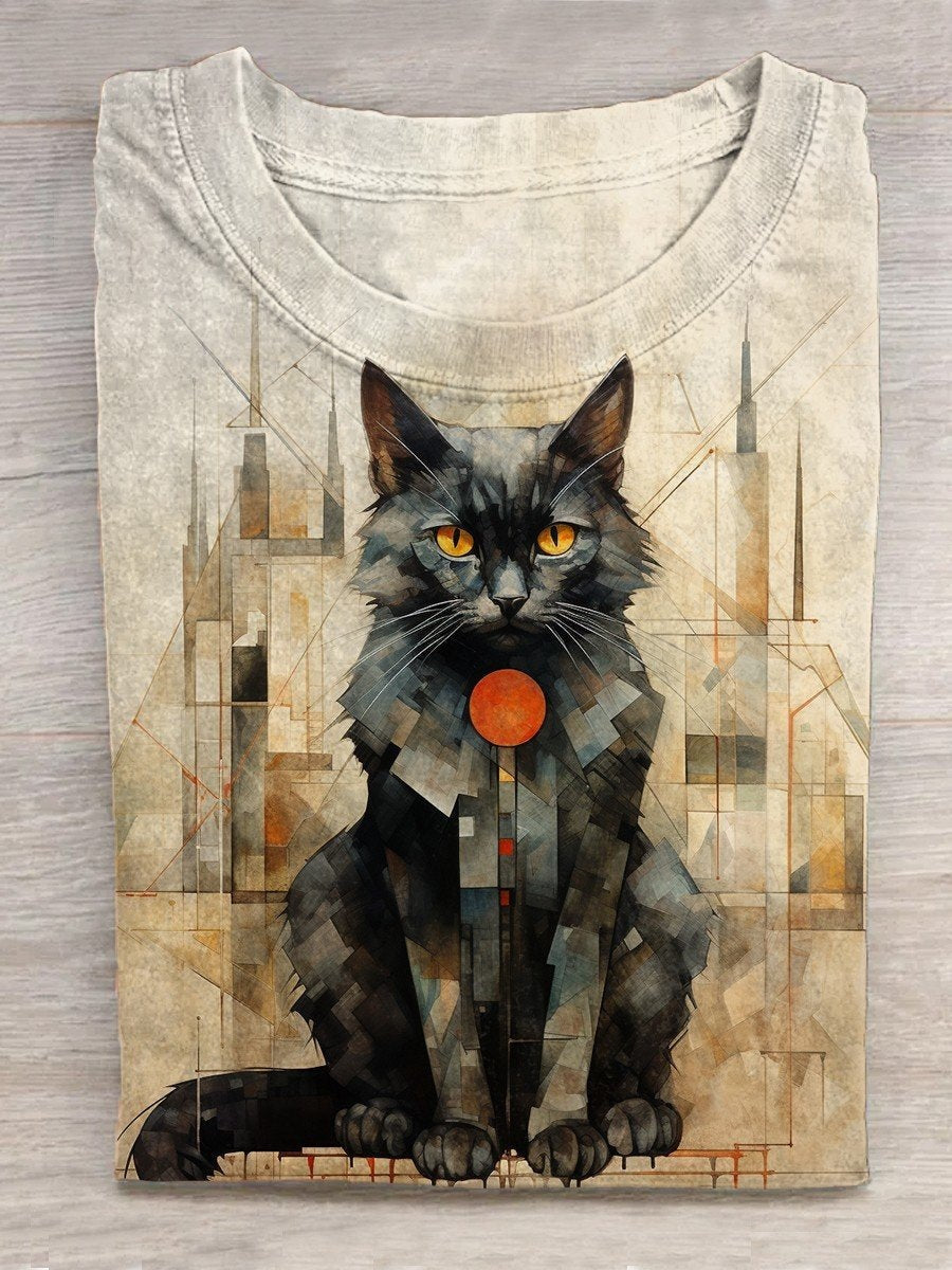 Cute Kitten Print T-Shirt