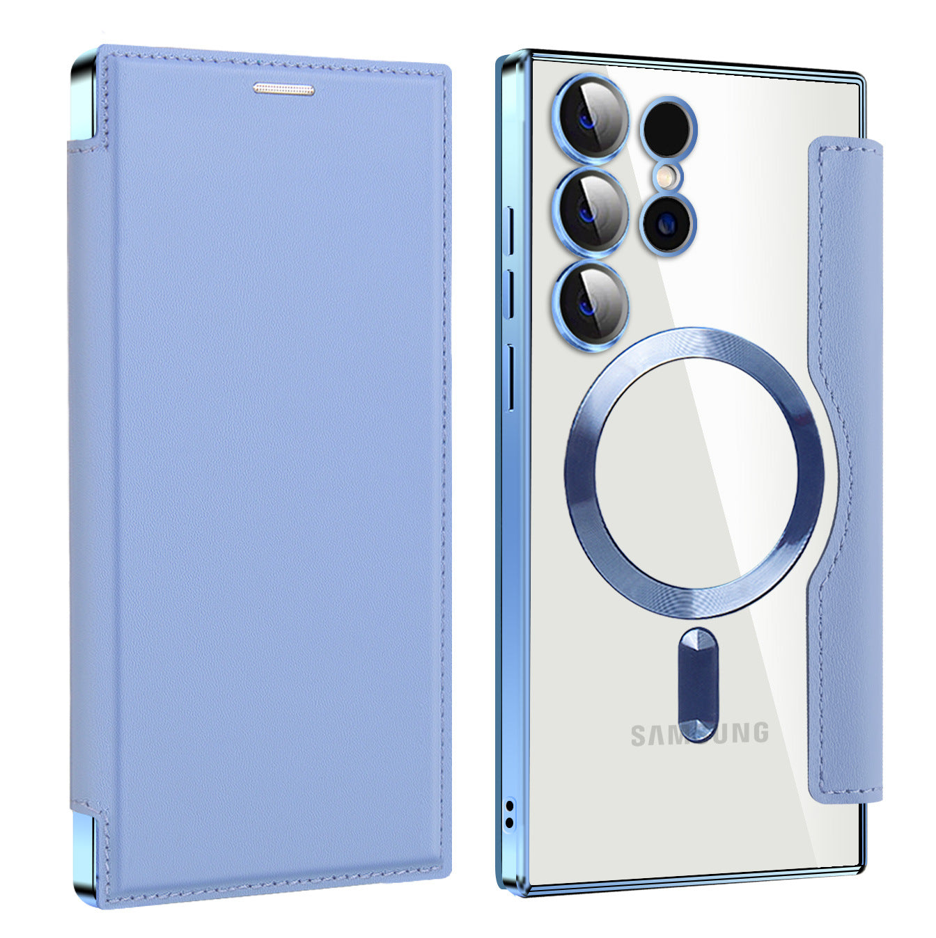 2025 New Personalized Leather Texture Flip Phone Case for Samsung