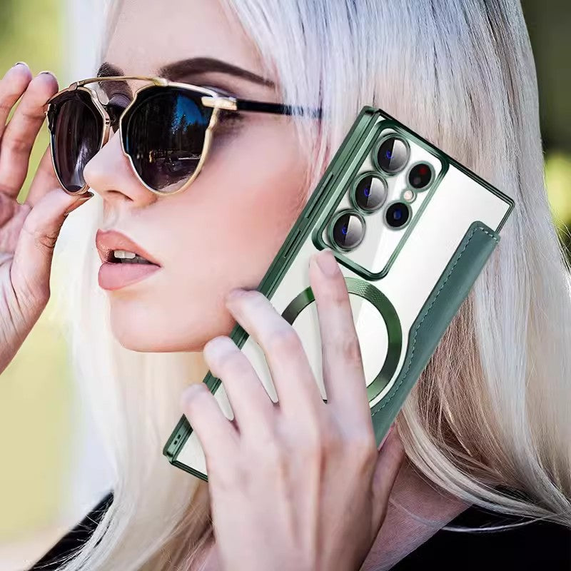 2025 New Personalized Leather Texture Flip Phone Case for Samsung