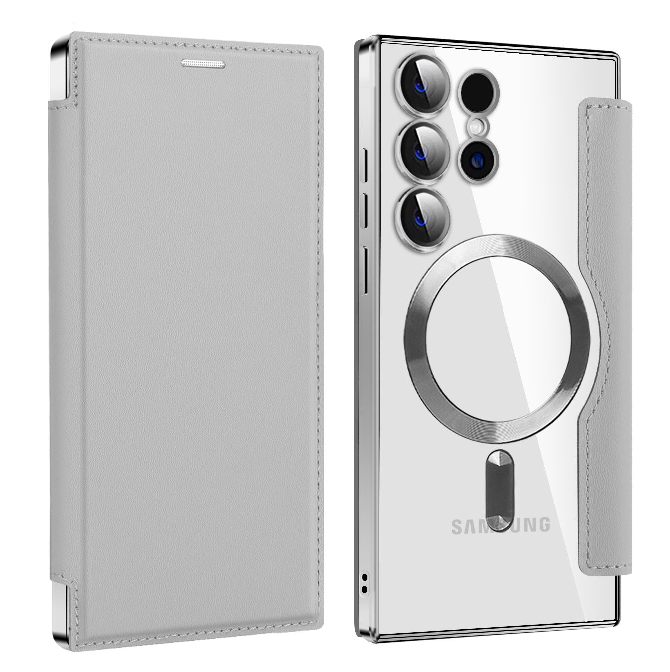 2025 New Personalized Leather Texture Flip Phone Case for Samsung