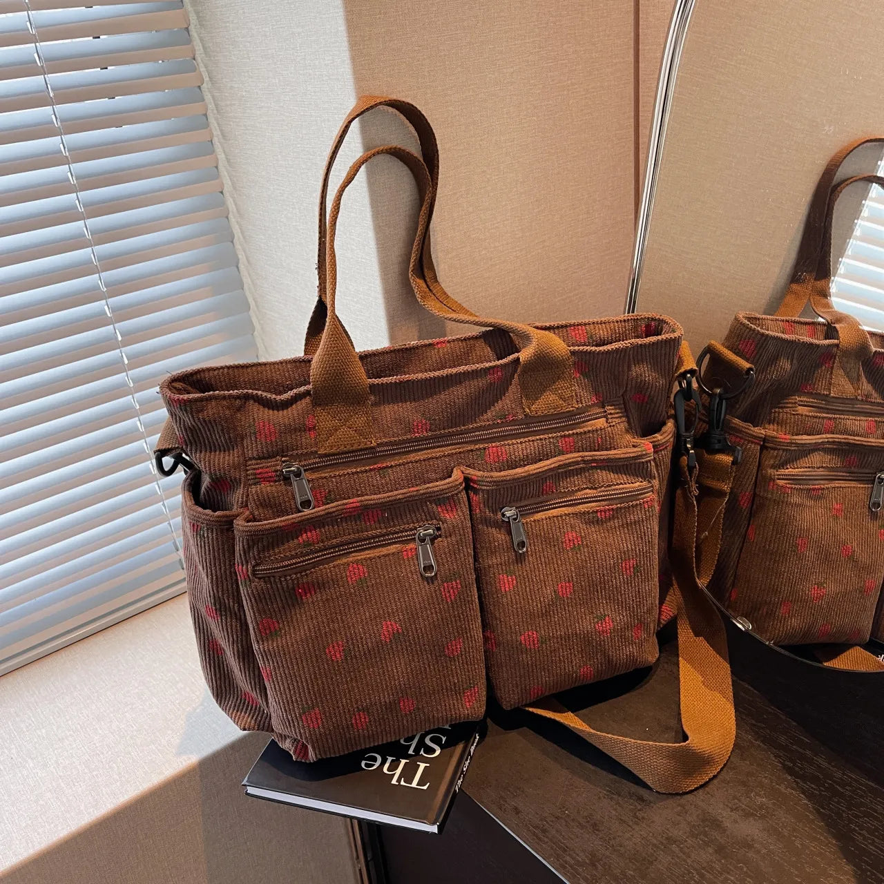 Womens Cute Corduroy Tote Bags