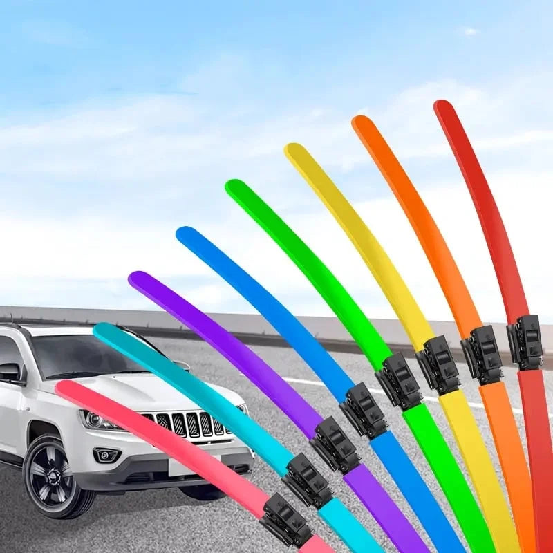 Colorful Boneless Silent Windshield Wipers - Stylish and Clear Vision