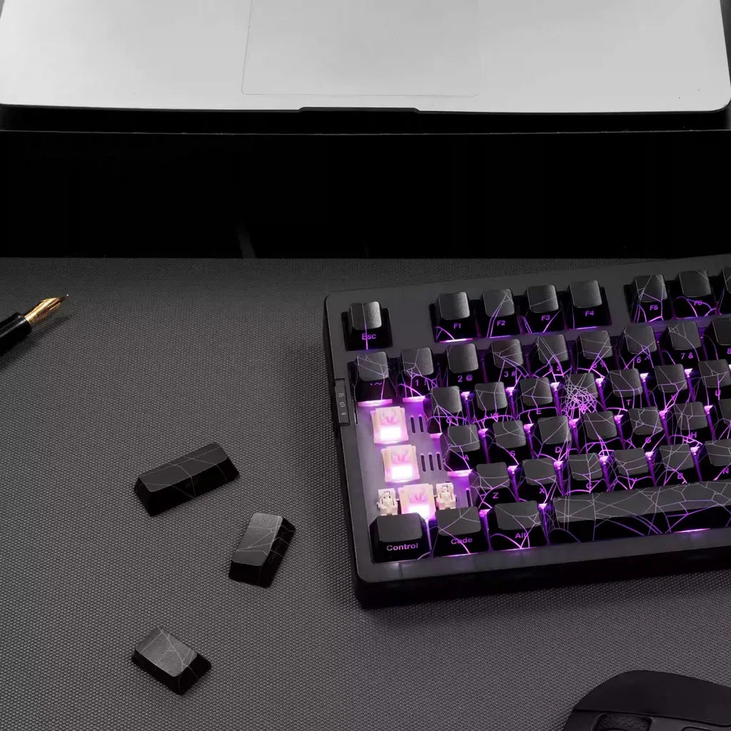 990 Spider Pattern Engraved Mechanical Game Keyboard