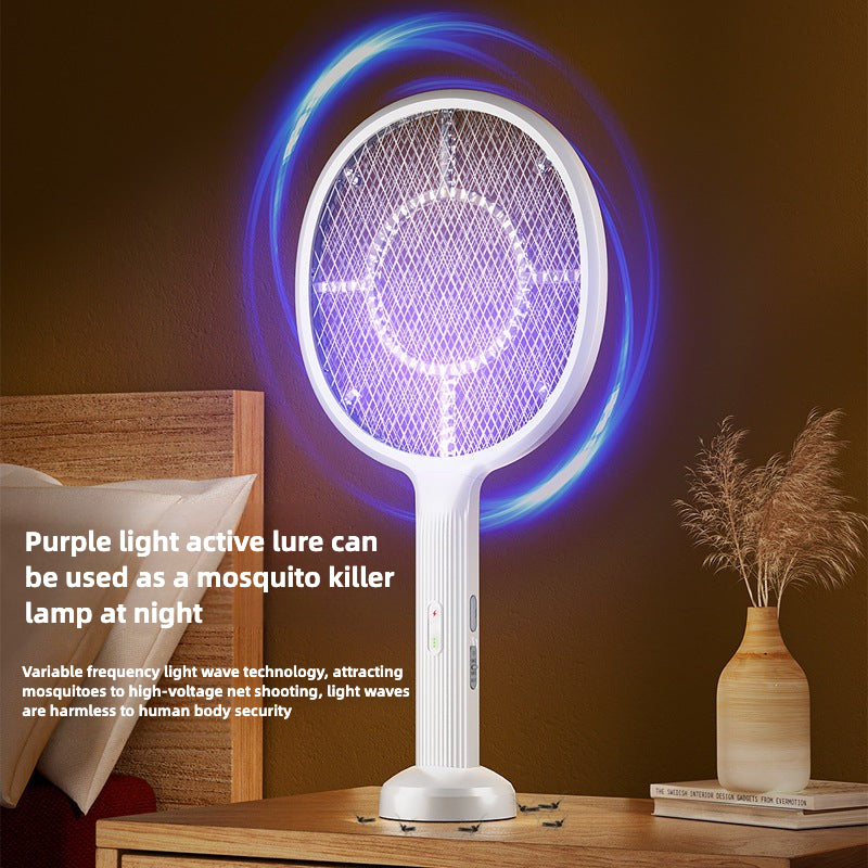 Folding Electric Mosquito Swatter Home Outdoor USB Charging 2 in 1