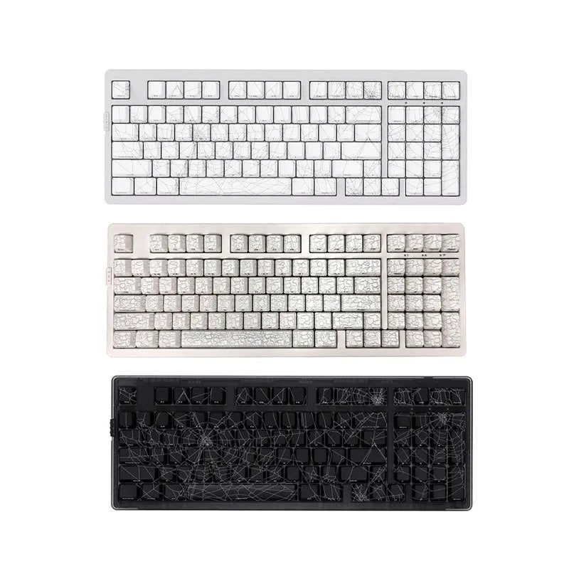 990 Spider Pattern Engraved Mechanical Game Keyboard