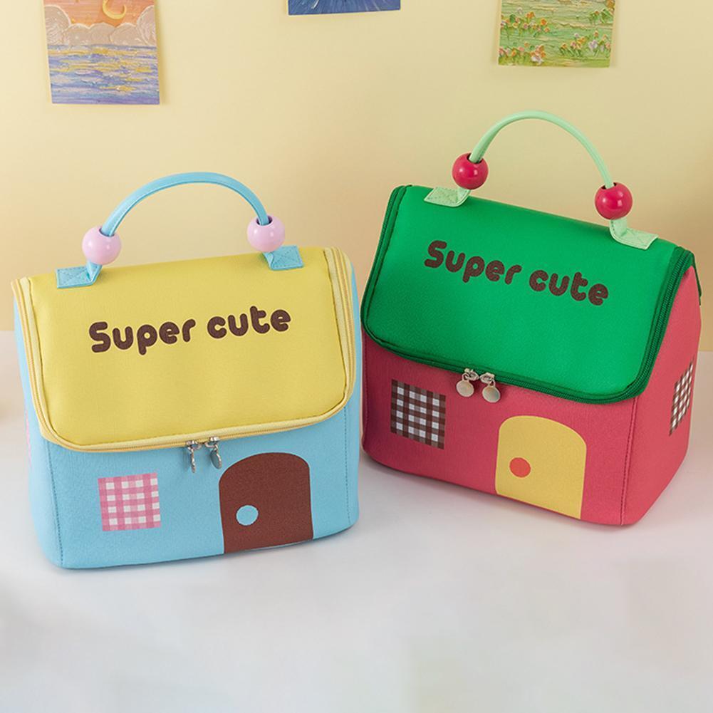 Dopamine Small House Cosmetic Bag, Large Capacity Partition Storage Travel Toiletries Bag