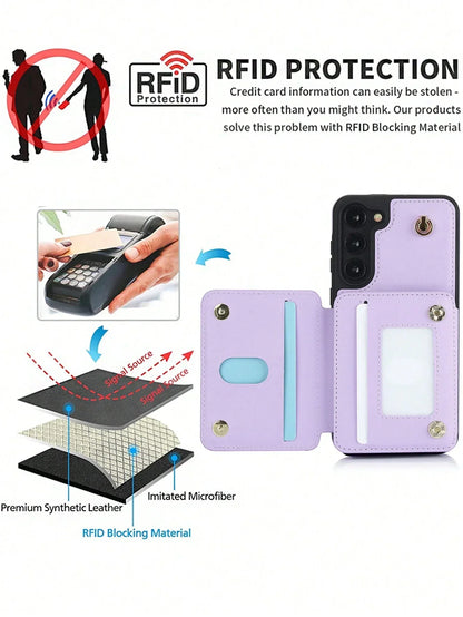 Luxury Cross Body Zipper Card Wallet Samsung Case