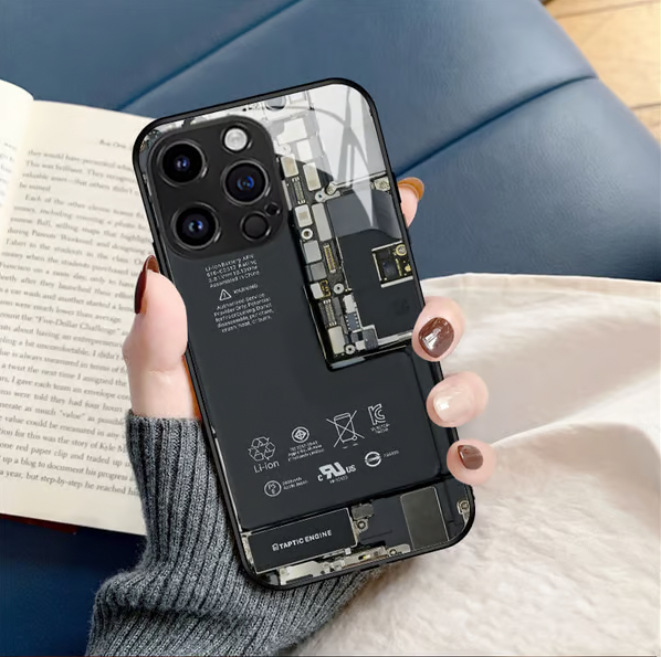 Suitable for iPhone 14/15/16 Creative Liquid Circuit Board Phone Case