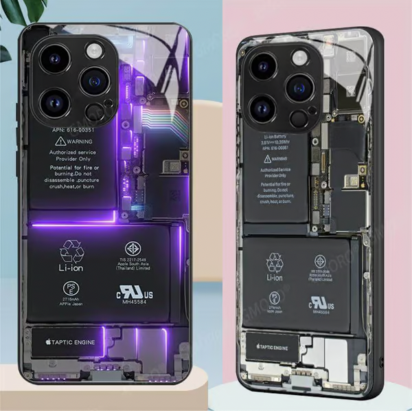 Suitable for iPhone 14/15/16 Creative Liquid Circuit Board Phone Case