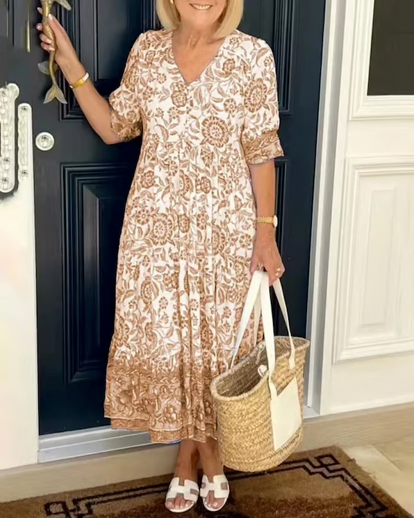 V-neck Floral Dress