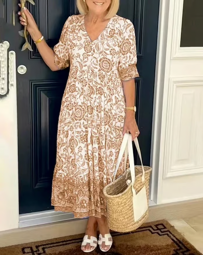 V-neck Floral Dress
