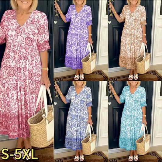 V-neck Floral Dress