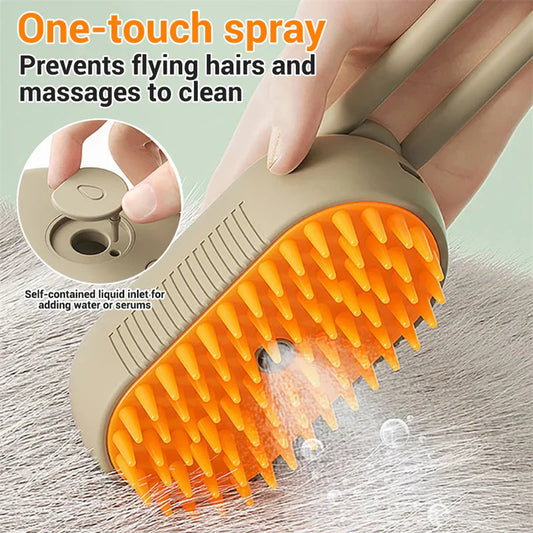 3-in-1 Electric Steam Spray Brush for Cats and Dogs