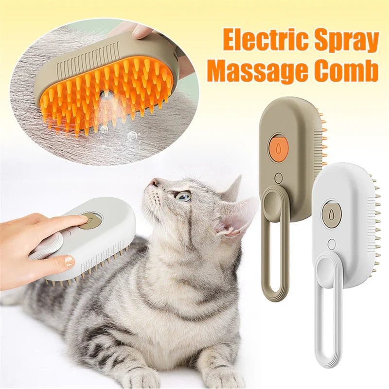 3-in-1 Electric Steam Spray Brush for Cats and Dogs