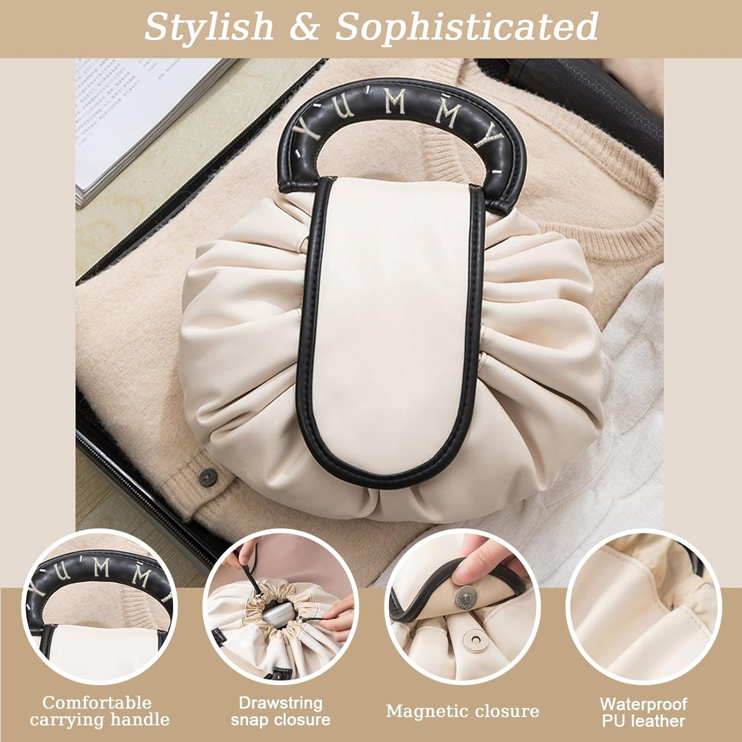 2025 Waterproof Drawstring Travel Cosmetic Bag