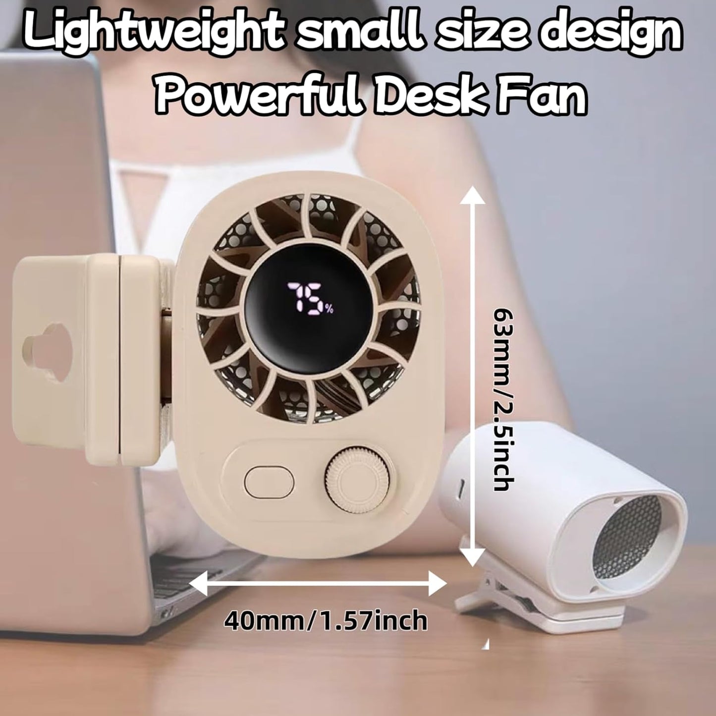 2025 Upgraded Version Small Portable Mini Fan, 0-100 Speed Adjustment