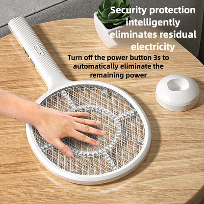 Folding Electric Mosquito Swatter Home Outdoor USB Charging 2 in 1