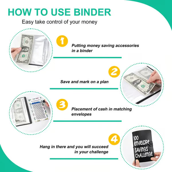 🔥✨Special Price💥🔥100 Days Money Saving Challenge Coin Envelope BudgetStorage Book💵