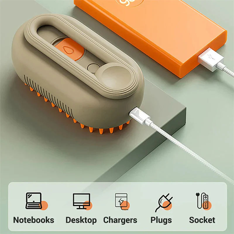 3-in-1 Electric Steam Spray Brush for Cats and Dogs