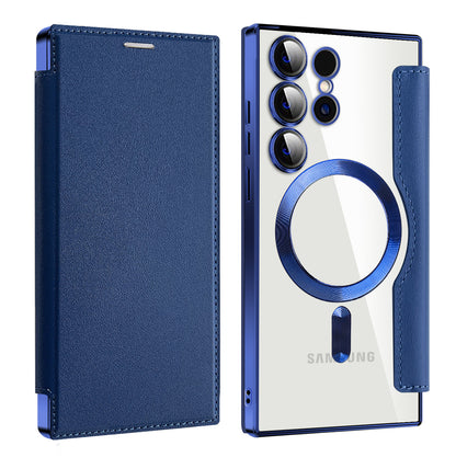 2025 New Personalized Leather Texture Flip Phone Case for Samsung