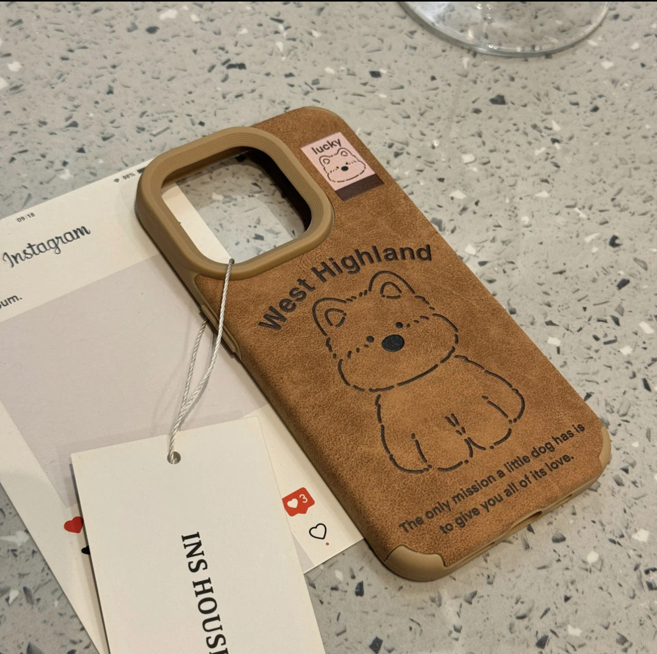 Suitable for iPhone 14/15/16 Cartoon West Highland Puppy Retro Phone Case