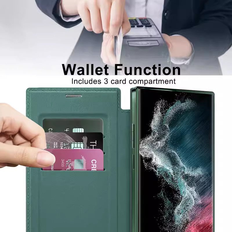 2025 New Personalized Leather Texture Flip Phone Case for Samsung